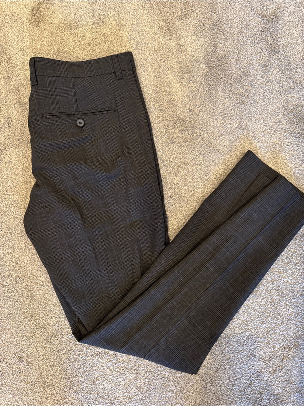 J. Crew Men's Dark Gray Plaid Dress Pants